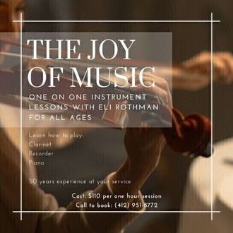 Large brown minimalist simple violin lessons music promotion instagram post